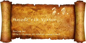 Huszárik Viktor névjegykártya